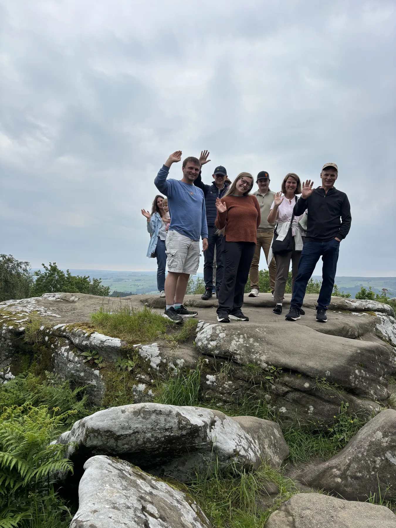 A multi-generational family together on a private full-day Yorkshire Dales tour with their driver-guide